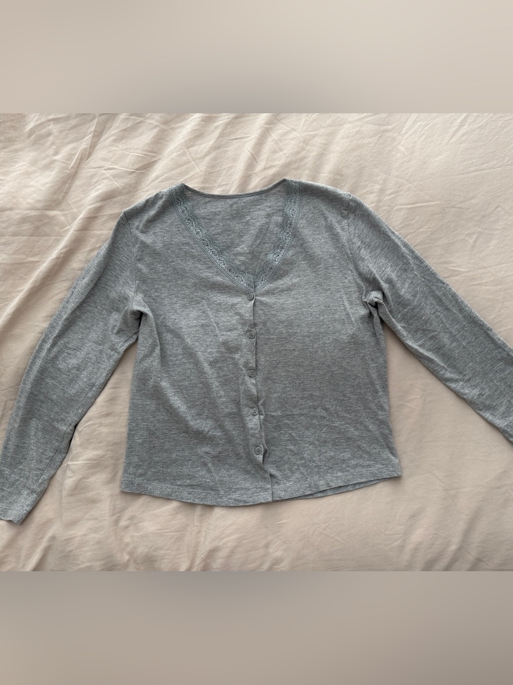 Marks & Spencer Light Grey Top with Lace Detail